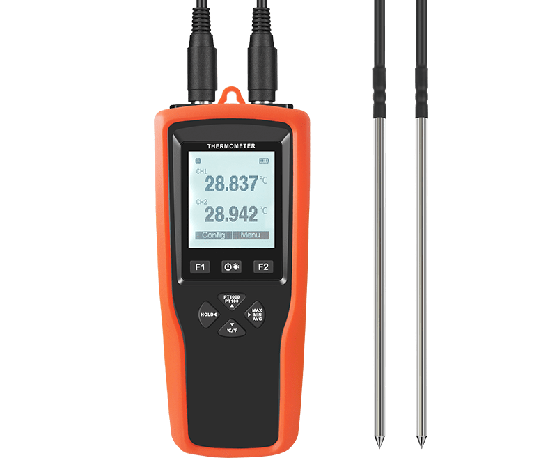Dual Channel Digital Thermometer Datalogger PT100 T526 — Measuremart