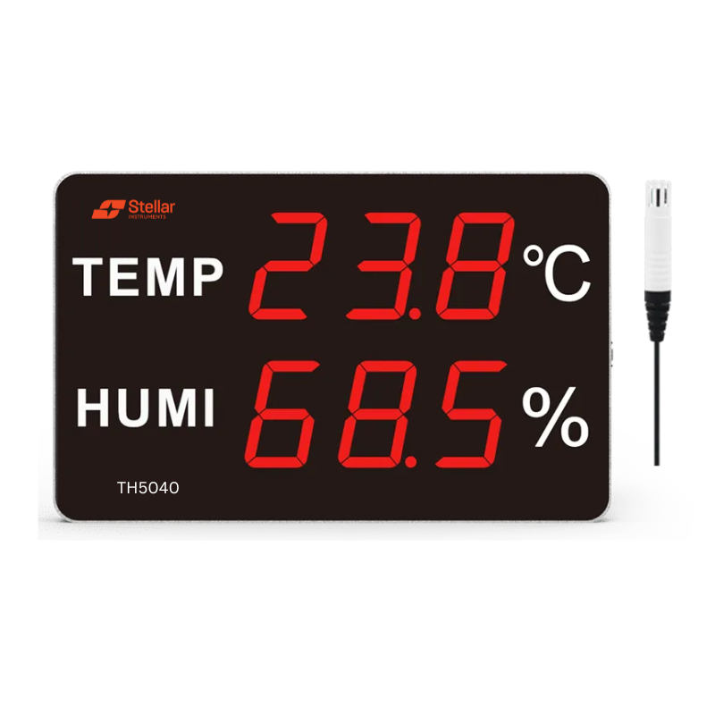 Large Display Temperature Humidity Meter with Date Time TH5040 ...